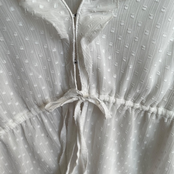 Abercrombie & Fitch Long Sleeve Blouse Womens Size S White Sheer - Picture 3 of 8